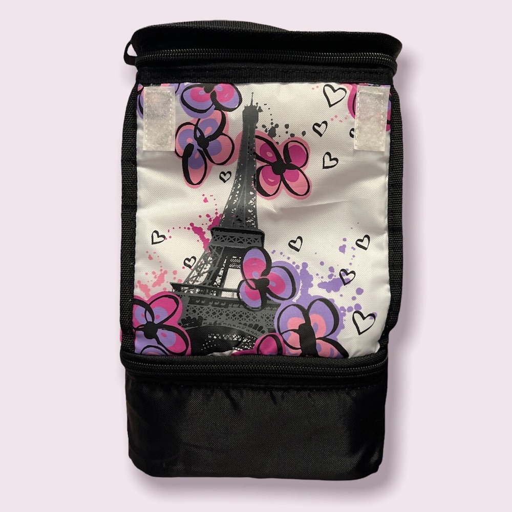 Arctic Zone Eiffel Tower Paris Insulated Lunch Bag Box Pink Purple ‎ NWT